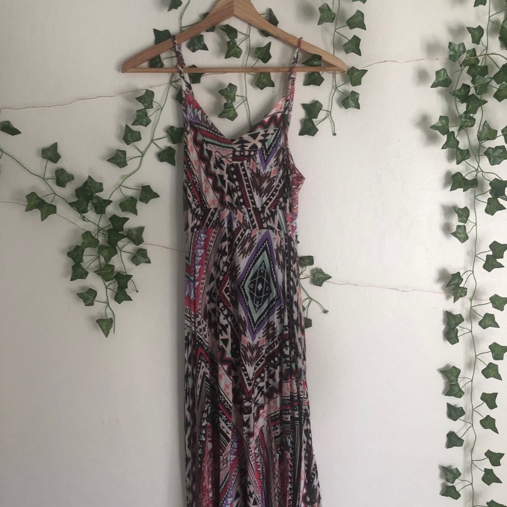long dress with design shown all over